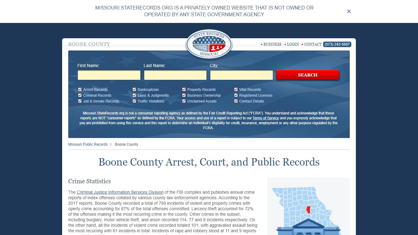 Boone County Arrest, Court, and Public Records